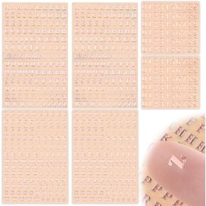 6 Sheets Mini Alphabet Stickers, Metal Letter Number Stickers, Gold Glitter Self-Adhesive Small 3D Sticker for Epoxy Resin, Water Bottles, DIY Crafts, Scrapbook Vinyl Decoration (640 PCS) in Kuwait