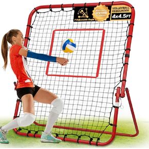 صافي 7x4 قدمًا من الكرة الطائرة الصوتية - 90 درجة زاوية قابلة للطي وقاعدة 4x7 القوية ، مدرب ترتد قابل للتعديل لالتقاط التهدئة/الصعود/التمرين in Kuwait