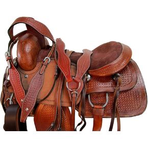 Western Trail Trail Saddle Horse Pleasure مريحة ركوب مريحة من الجلد Rodeo Cowboy Saddles 15 16 17 18 FQHB in Kuwait