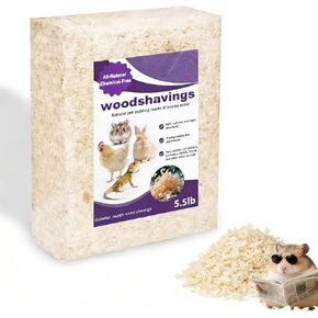 Natural Aspen Shavings Pet Bedding 5.5 Lb, Low-Dust & Chemical-Free, Ultra-Absorbent Cage Litter for Hamsters, Rabbits, Gerbils & Small Animals, Biodegradable Wood Shavings in Kuwait