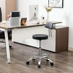 Office Desk Chair, Adjustable Swivel Rolling Stool 19.5’’-26.6’’,Camel Brown Desk Stool with Wheels (Camel Brown) in Saudi Arabia