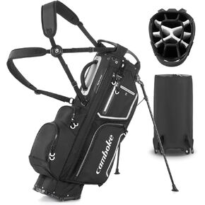حقيبة غولف للرجال نساء مع 14 طريقة مقسمات كاملة الطول - قوس ألياف الكربون ومكافحة الجولف من الجلد الاصطناعي خفيفة الوزن مع تخزين وافرة في الجيب وسحاب مقاوم للماء in Kuwait