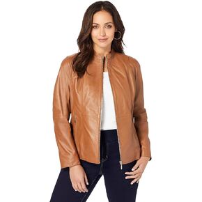 Jessica London Women's Plus Size Zip Front Leather Jacket in Kuwait