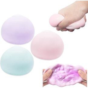 6 Pack Stress Balls for Adults 3 Textures Crunchy Smoothie Squishy Balls with Air Pumps for Stress Relief Milky Skin Balls Squeeze Fidget Toys for Party Favors Appreciation Gifts for Employee in Saudi Arabia