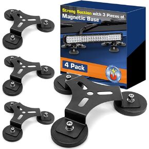 WFPOWER 2 Pack Powerful Magnet Base for LED Light bar, Universal Strong Triangular Design Light Bar Mount Brackets, Heavy Duty Magnetic Base Mount Bracket for Offroad Lamp Roof Light Bar 4X4 Truck in Kuwait