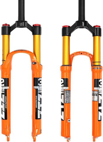 BOLANY MTB شوكة تعليق الدراجة الجبلية، 26/27.5/29 بوصة شوكة تعليق الدراجة الجبلية الهوائية MTB شوكة غاز 100 مم للسفر مستقيم/أنبوب مدبب شوكة أمامية للدراجة (26، جهاز تحكم عن بعد مستقيم) in Kuwait