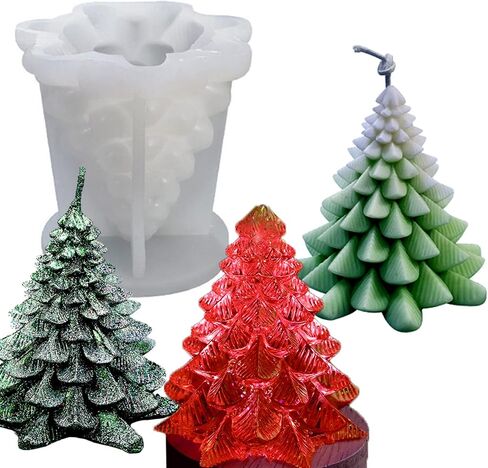 Christmas Candle Molds for Candle Making, 3D Santa Claus Silicone Molds for Candles Wax Soap Plaster Epoxy Resin Craft Casting Xmas Home Decor Handmade Gift in Saudi Arabia