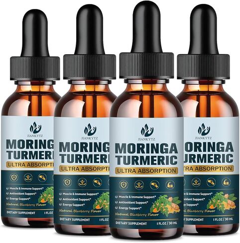 (2 Pack) Organic Moringa Leaf Extract Liquid Drops for Energy, Antioxidant, Skin, Immune Support, High Absorption, Moringa Supplement with Turmeric, Boswellia, Black Pepper- Vegan, Non-GMO, 1 Fl Oz in Saudi Arabia