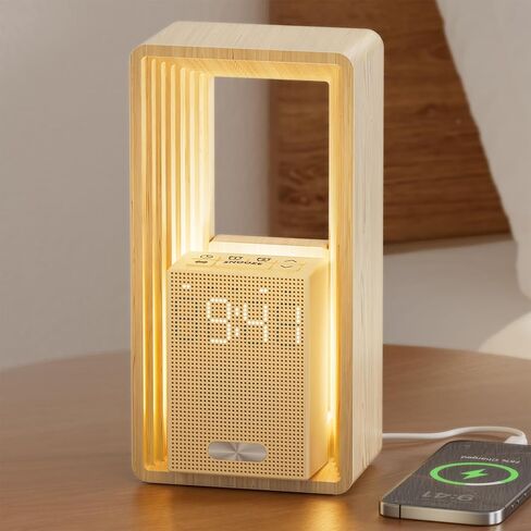 Sunrise Alarm Clock - آلة صوت الإنذار المزدوجة مع ضوء الاستيقاظ ، شاحن USB ، 9 أصوات نوم ، ضوء ليلي ، عرض قابلة للتطبيق وتوقيت السيارات - مثالي للنوم الخفيف ، الأطفال ، غرفة النوم ، السفر in Kuwait