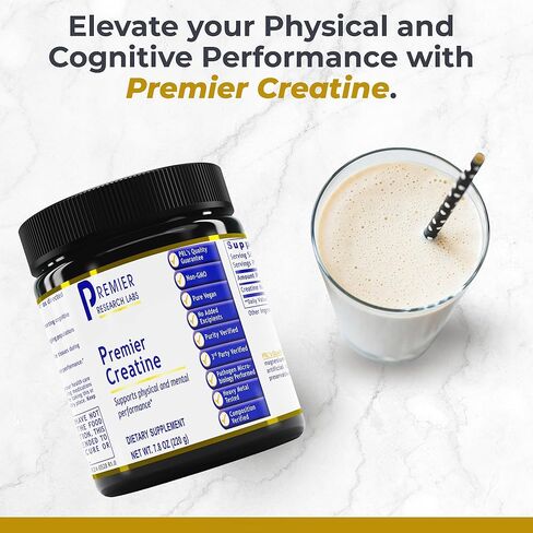 Premier Research Labs Premier Creatine - مسحوق أحادي الهيدرات الكرياتين ، مسحوق الكرياتين للرجال ، النساء ، النباتيون ، صيغة نباتية غير متوقعة - 7.8 أوقية (40 جربًا) in Saudi Arabia