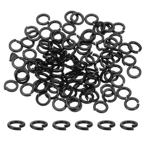Meccanixity M8 Spring Lock Washer ، 304 غسالات قفل تقسيم الفولاذ المقاوم للصدأ للمسامير البراغي سيارات البناء حزمة سوداء من 50 in Saudi Arabia