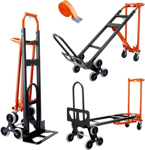 3-in-1 Industrial Convertible Hand Truck Dolly Cart,1000 lbs Capacity Aluminum Dolly Hand Truck with Stair Climber Wheels,Hand Trucks Heavy Duty for Warehouse Moving(Black Yellow) in Saudi Arabia