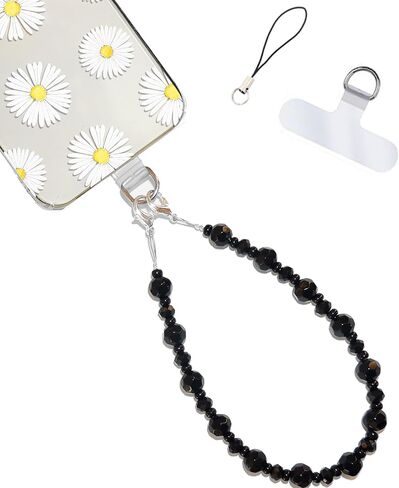 Hidden Hollow Beads Cell phone charm Wrist strap tether tab wristlet anti-drop hands free fits most cases and accessories (Turquoise) in Saudi Arabia