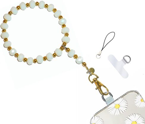 Hidden Hollow Beads Cell phone charm Wrist strap tether tab wristlet anti-drop hands free fits most cases and accessories (Turquoise) in Saudi Arabia