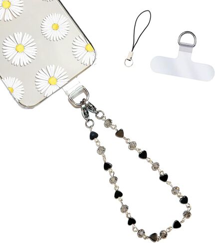 Hidden Hollow Beads Cell phone charm Wrist strap tether tab wristlet anti-drop hands free fits most cases and accessories (Turquoise) in Saudi Arabia
