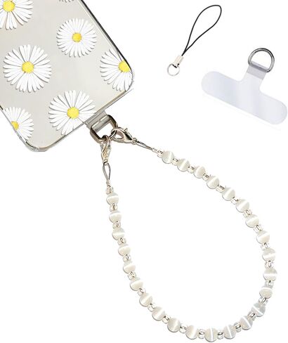 Hidden Hollow Beads Cell phone charm Wrist strap tether tab wristlet anti-drop hands free fits most cases and accessories (Turquoise) in Saudi Arabia