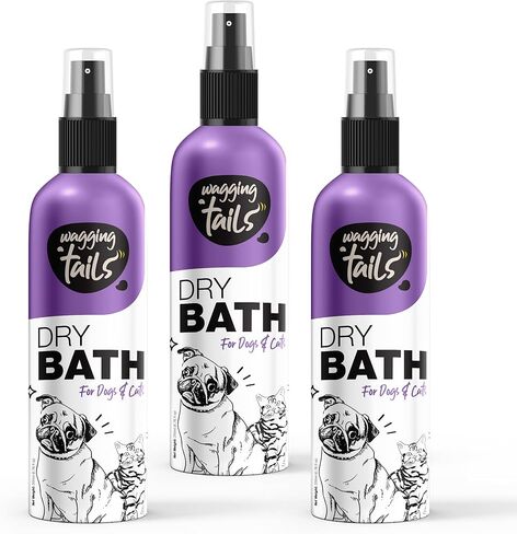 Whatging Tails 6-in-1 شامبو حمام جاف بدون ماء للقطط والكلاب ، 6.76 Fl Oz | رذاذ الحيوانات الأليفة العميق التنظيف العميق | سهل الاستخدام | تحييد الروائح | يرطب ويغذي المعطف والشعر والجلد in Kuwait