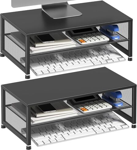 مراقبة الكمبيوتر حامل ، منظمي المكتب والملحقات ، حامل الطابعة والكمبيوتر المحمول ، ملحقات مكتب المكتب ومنظمي مساحة عمل سطح المكتب للمستلزمات المكتبية (أسود) in Kuwait