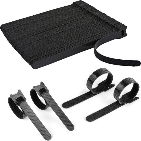 90pcs روابط الكابلات القابلة لإعادة الاستخدام مع الخطاف والحلقة ، وربط الأسلاك متعددة الأسلاك قابلة للتعديل 8 بوصات. in Kuwait