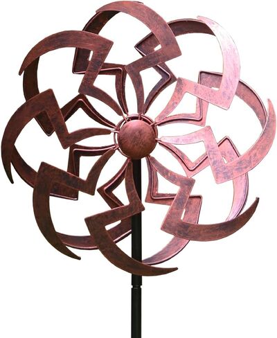 Outdoor Garden Wind Spinner Metal Decorative Yard Kinetic Sculpture Classic Rustic 48x10 Inch in Kuwait