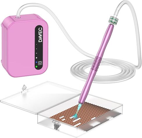 قلم اللوحة الفنية الماس ، 1500 مللي أمبير في الساعة Rechargebale فراغ الماس مجموعات القلم الفنية للبالغين مع شحن USB ، وأدوات إكسسوارات فن الماس الكهربائي مع صينية التخزين ، وشفط 3 الوضع والضوضاء المنخفضة (الأرجواني) in Saudi Arabia