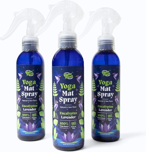 Yoga Mat Spray - Eucalyptus Lavender - Cleaner and Deodorizing Spray for Yoga Blocks and Equipment - Plant Based Ingredients, 6oz (1-Pack) in Saudi Arabia
