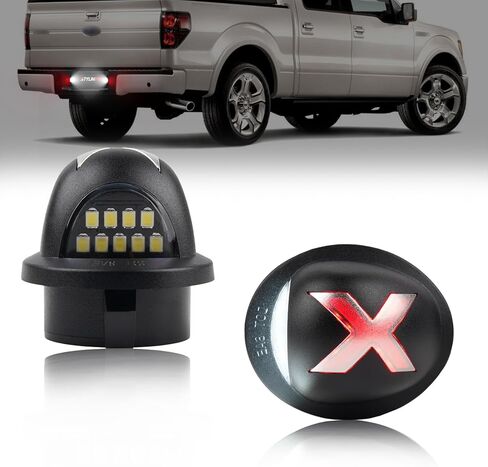 LED LED LICK LIGHT مع تسخير الأسلاك على مقبس لفورد 1999-2015 F150 F250 F350 F450 F550 Super Duty Bronco Explorer Explorer ، Black Housing Tag Lamp 6000k White in Kuwait