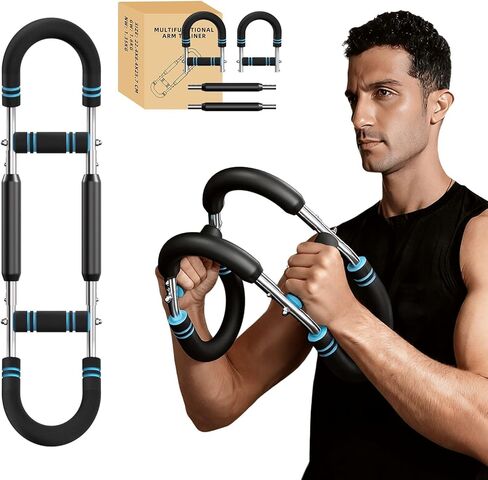 Twister arm Trainer, 110-140lb Adjustable Resistance Chest Workout Equipment,Forearm Power Exercise bar , pectoralis spinalis Device, Portable Detachable Design in Kuwait