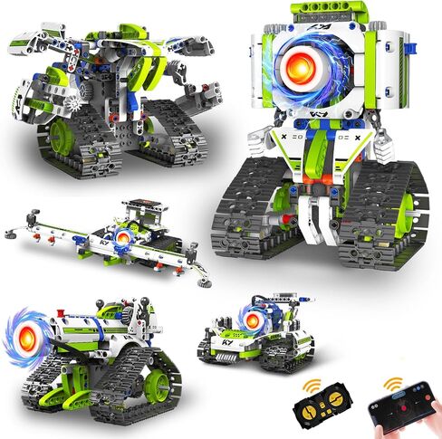 STEM Robot Building Kit Toys للأطفال الذين تتراوح أعمارهم بين 8-12،2025 New 5 in1 STEM Toys Robotics مجموعة للفتيات الفتيات ، 337 PCS App & Remote Control Robot Set ، Science Kit for Kids 8-12 in Kuwait