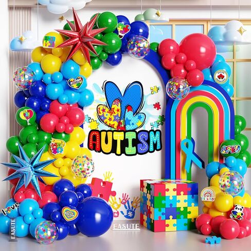 Breast Cancer Awareness Balloon Arch Kit, 136PCS Breast Cancer Awareness Month Decorations with Foil Pink Ribbon Balloons Explosive Star Balloon and Pink Ribbon Banner for Community Activities Party in Saudi Arabia