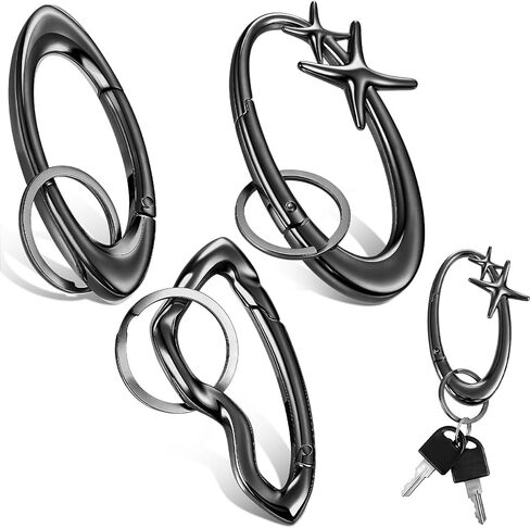 nosiny 3 pcs y2k keychains cool cont carabiner sliver y2k key ring cool belt belt loop mallder buckle buckle for men women backpack pres pett pett punk gothic accessories in Kuwait
