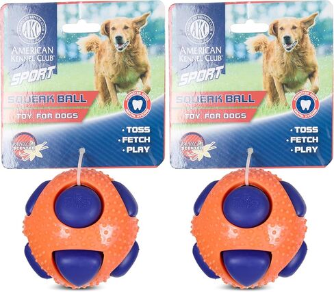 American Kennel Club AKC Sport TPR Squeeze Calls for Dogs-ألعاب الكلاب المتينة المعذبة في الفانيليا لإرمها وجلبها ومضغها-تعزز صحة الأسنان in Kuwait