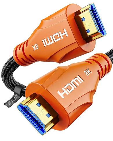 8K Fiber Optic HDMI Cable 25FT - HDMI 2.1 Cable 48Gbps,Ultra High Speed HDMI Cord,Supports 8K 60Hz,4K120Hz,HDR/eARC/HDCP 2.2&2.3,Compatiblefor Monitor,Projector,HDTV and DVD Player in Saudi Arabia