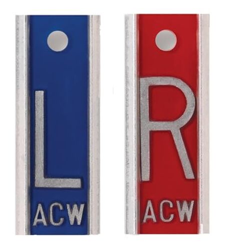 X-Ray Markers (Aluminum) - Blue/Red, Left & Right Set, 1" Lead Letters "L" & "R" in Kuwait