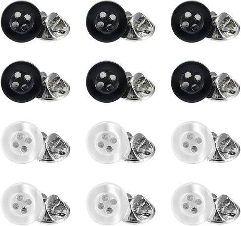 20 حزمة 12 مم أزرار NO-SEW أزرار قابلة لإعادة الاستخدام القابلة لإعادة الاستخدام لشراء ملابس الملابس ، سريعة سهلة حل زر DIY لإصلاح الأزياء المصنوعة من الحرف اليدوية التي تصنع دبابيس بروش زخرفية باللون الأبيض الأسود in Kuwait