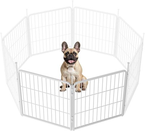 Sunsgrove Indoor Dog Playpen مع باب أوسع ، 24 بوصة 8 ألواح غير قلم الكلب القلم الداخلي ، سياج الكلب المضاد للصدأ ، مسرحية مجانية وآمنة ، أبيض in Kuwait