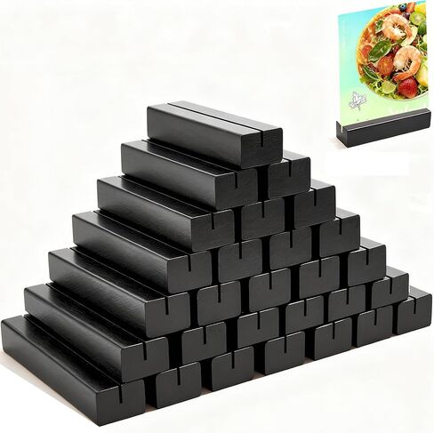 10pcs حاملي بطاقات الخشب مكان أبيض ، حاملي بطاقات الصور الخشبية لحفلات الزفاف والحفلات ، حاملات رقم الجدول ، حامل القائمة الخشبية A6 للمطاعم in Kuwait