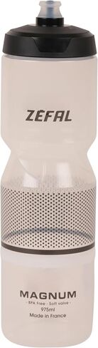 زجاجة ماء دراجة Zefal Magnum 975 مل-سوداء شفاف-سعة عالية ، غطاء ناعم وفوهة ، polypropylene خالية من BPA ، يناسب معظم أقفاص الزجاجة-مصنوعة في فرنسا in Saudi Arabia