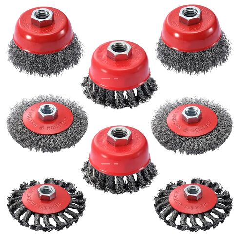 12 Pack Wire Wheel for Angle Grinder Set,4-1/2" Angle Grinder Wire Wheel & Wire Brush for Grinder - 5/8"-11 Arbor - Heavy Duty Wire Wheel for Rust Removal, Polishing - Durable Grinder Wire Wheel Combo in Kuwait
