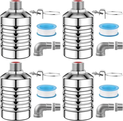 2Pcs Water Float Valve for Water Tank, Aquapulse Automatic Water System, Fully Automatic Water Shut Off Valve, 1/2'' to 3/4'' 304 Stainless Steel Float Valve for Water Tower, Pool, Livestock Troughs. in Kuwait
