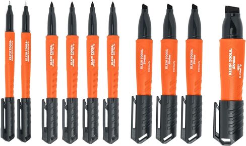 Klein Tools 80190 Skribes نصيحة دقيقة علامات دائمة ، الحبر الاحترافي ، علامة عمل متعددة السطح للأسطح الرطبة والجافة والزيتية ، الأسود ، الحزمة 36 in Saudi Arabia