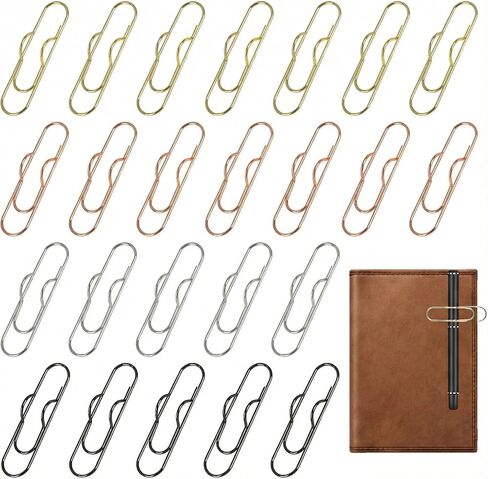 24 PCS Metal Pen Clip for Noteboor ، حاملي مقطع الورق في الذهب للحصول على دفاتر الملاحظات ، مقطع متين على حامل المجلات والمخططين والمكتب ومقاطع قلم رصاص للطلاب والمعلمين in Kuwait