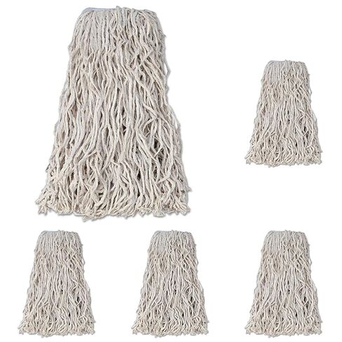 Rubbermaid Commercial Products Value Pro Large 24 OZ Cotton Wet Mop, 1" Headband, White, for General Purpose Floor Cleaning or One-Time Use in Saudi Arabia
