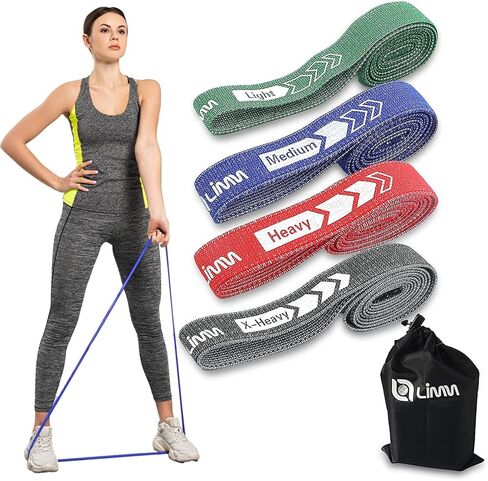 Fittest Pro by Limm Resistance Bands for Legs and Butt, Fabric Exercise Loop Bands Yoga, Pilates, Rehab, Fitness and Home Workout, Strength Bands for Booty in Kuwait