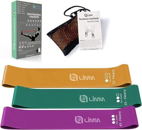 Fittest Pro by Limm Resistance Bands for Legs and Butt, Fabric Exercise Loop Bands Yoga, Pilates, Rehab, Fitness and Home Workout, Strength Bands for Booty in Kuwait