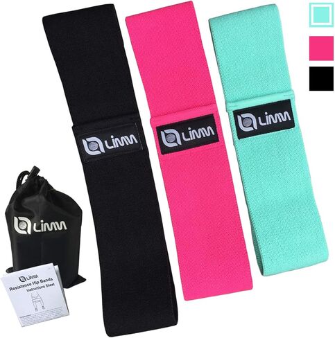 Fittest Pro by Limm Resistance Bands for Legs and Butt, Fabric Exercise Loop Bands Yoga, Pilates, Rehab, Fitness and Home Workout, Strength Bands for Booty in Kuwait