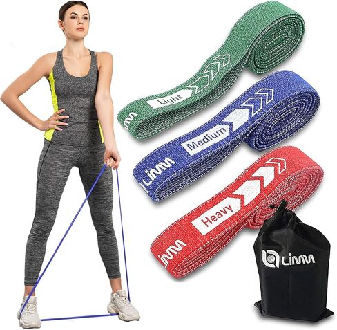 Fittest Pro by Limm Resistance Bands for Legs and Butt, Fabric Exercise Loop Bands Yoga, Pilates, Rehab, Fitness and Home Workout, Strength Bands for Booty in Kuwait
