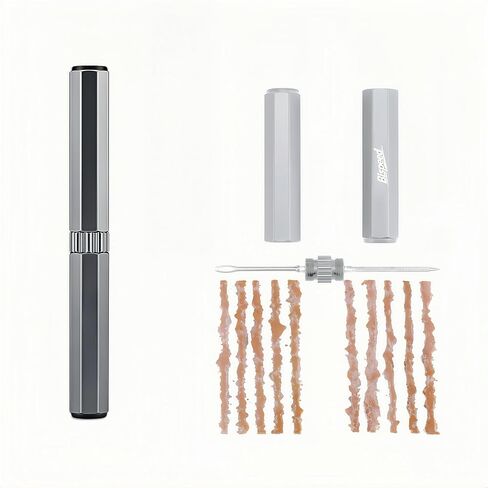 Tubeless Tire Repair Kit with Plugs，Black Tire Plug Kit，Portable Bike Tools，Flat Tire/Puncture Repair Kit，Tubeless Bike Tire Emergency Repair Kit, Easy to Use in Saudi Arabia
