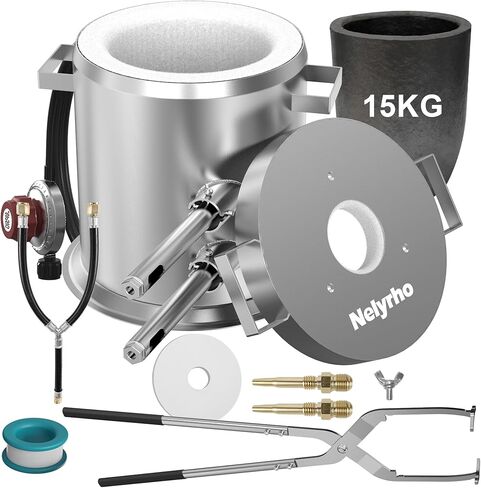 Nelyrho 3KG Propane Smelting Furnace Kit for Beginners – Easy-to-Use Portable Metal Smelter with Crucible, Tongs & Fire Brick – Ideal for DIY Gold, Silver, Copper, Aluminum Casting in Kuwait