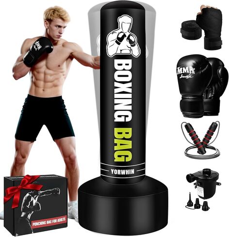 Heavy Punching Bag with Stand for Adults, 70" Standing Punching Bag with Gloves, Kickboxing Bags Training Equipment for Training MMA Muay Thai Fitness Karate in Saudi Arabia